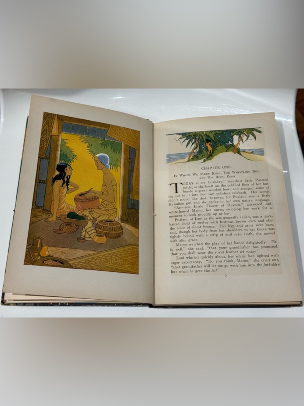 Vintage 1928 KIMO by Alice Cooper Bailey, Hawaii color illustrations HC book - Picture 9 of 16